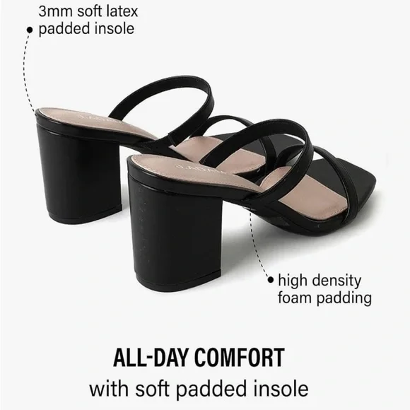 Elegant Black Women's Block Heels - Picture 3 of 10